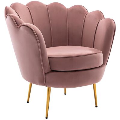 Unique Fauteuil van fluweel DANDELION - Roze - van Pascal Morabito - Roze Unique Fauteuil van fluweel DANDELION - Roze - van Pascal Morabito - Roze