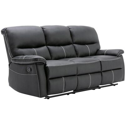 Unique Driezits relaxbank CANBY - Kunstleer - Zwart - Zwart Unique Driezits relaxbank CANBY - Kunstleer - Zwart - Zwart