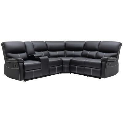 Unique XXL-relaxhoekbank van zwart kunstleer - CANBY - Zwart Unique XXL-relaxhoekbank van zwart kunstleer - CANBY - Zwart
