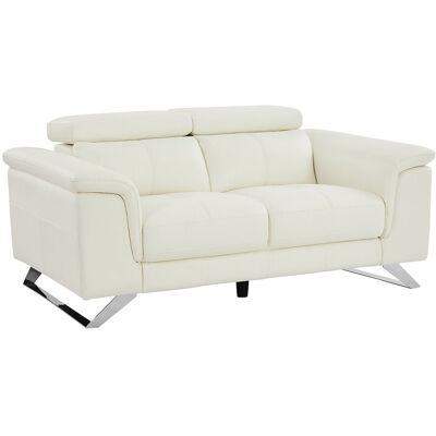 Unique Sofa 2 plaatsen van witte koeienhuid BREYT II - Wit Unique Sofa 2 plaatsen van witte koeienhuid BREYT II - Wit