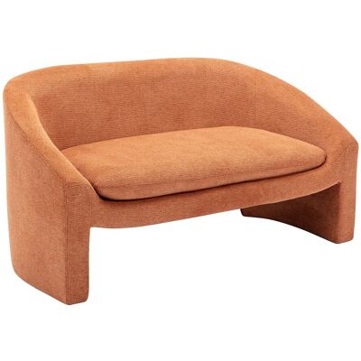 Unique Tweezitsbank van terracottakleurige stof OSSANA - Terracotta Unique Tweezitsbank van terracottakleurige stof OSSANA - Terracotta