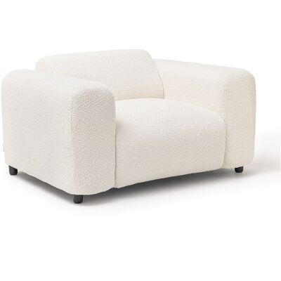Unique Witte fauteuil van boucléstof POGNI van Maison Céphy - Wit Unique Witte fauteuil van boucléstof POGNI van Maison Céphy - Wit