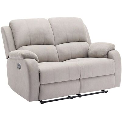 Unique Relax-zitbank 2 personen in lichtgrijze microvezel BRODY - Lichtgrijs Unique Relax-zitbank 2 personen in lichtgrijze microvezel BRODY - Lichtgrijs
