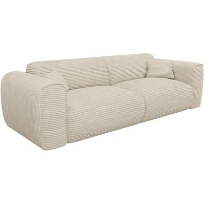 Unique Vierzitsslaapbank express in beige ribfluweel - Slaapoppervlak 160 cm - POGNIA - Beige Unique Vierzitsslaapbank express in beige ribfluweel - Slaapoppervlak 160 cm - POGNIA - Beige