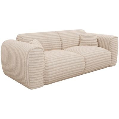 Unique Driezitsslaapbank express in beige, dik ribfluweel - Slaapoppervlak 140 cm - POGNIA - Beige Unique Driezitsslaapbank express in beige, dik ribfluweel - Slaapoppervlak 140 cm - POGNIA - Beige