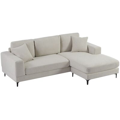 Unique Zitbank met omkeerbare hoek in beige textuurstof - JAMOLO - Beige Unique Zitbank met omkeerbare hoek in beige textuurstof - JAMOLO - Beige