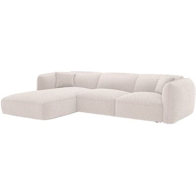 Unique Hoekbank met hoek links van beige chenillestof CAMILIO van Maison Céphy - Beige Unique Hoekbank met hoek links van beige chenillestof CAMILIO van Maison Céphy - Beige
