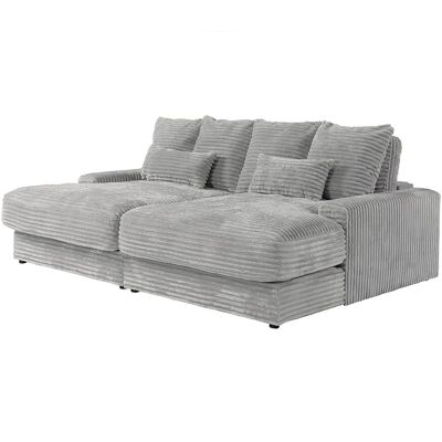 Unique Comfortabele driezitsbank met diepe zitting van grijs ribfluweel met brede ribbels CALAZO van Pascal Morabito - Grijs Unique Comfortabele driezitsbank met diepe zitting van grijs ribfluweel met brede ribbels CALAZO van Pascal Morabito - Grijs