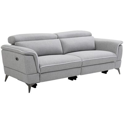 Unique Elektrische driezits relaxbank MACARI - Stof - Grijs - Lichtgrijs Unique Elektrische driezits relaxbank MACARI - Stof - Grijs - Lichtgrijs