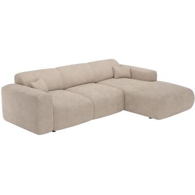 Unique Grote hoekslaapbank met hoek rechts van beige ribfluweel met fijne ribbels POGNI van Maison Céphy - Beige Unique Grote hoekslaapbank met hoek rechts van beige ribfluweel met fijne ribbels POGNI van Maison Céphy - Beige