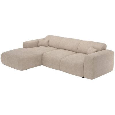 Unique Grote hoekslaapbank met hoek links van beige ribfluweel met fijne ribbels POGNI van Maison Céphy - Beige Unique Grote hoekslaapbank met hoek links van beige ribfluweel met fijne ribbels POGNI van Maison Céphy - Beige