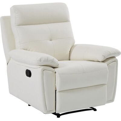 Unique Relaxfauteuil van wit leer VINETA - Wit Unique Relaxfauteuil van wit leer VINETA - Wit