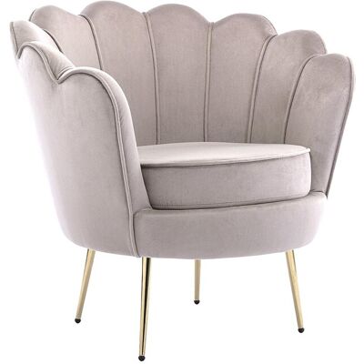 Unique Schelpvormige fauteuil van taupegrijs velours DANDELION - van Pascal Morabito - Taupe Unique Schelpvormige fauteuil van taupegrijs velours DANDELION - van Pascal Morabito - Taupe