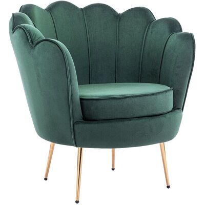 Unique Schelpvormige fauteuil van spargroen velours DANDELION - van Pascal Morabito - Dennengroen Unique Schelpvormige fauteuil van spargroen velours DANDELION - van Pascal Morabito - Dennengroen