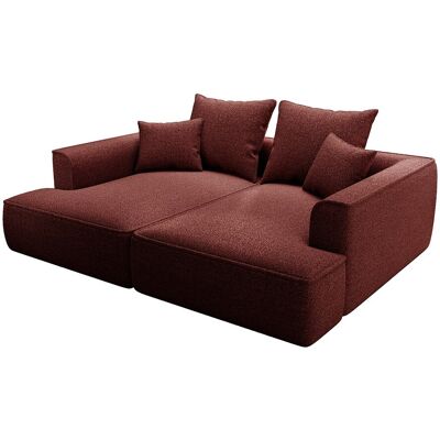 Unique 3-zits bank met diep comfort zitvlak in bordeauxrode chenille stof PINETA - Bordeaux Unique 3-zits bank met diep comfort zitvlak in bordeauxrode chenille stof PINETA - Bordeaux