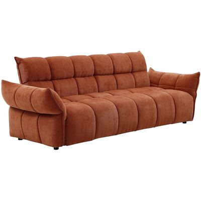 Unique Driezitsslaapbank clic-clac in terracotta chenille stof HAKEMO - Terracotta Unique Driezitsslaapbank clic-clac in terracotta chenille stof HAKEMO - Terracotta