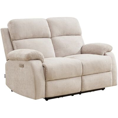 Unique Elektrische relax tweezitsbank met massagefunctie in beige chenille stof KOCENI - Beige Unique Elektrische relax tweezitsbank met massagefunctie in beige chenille stof KOCENI - Beige