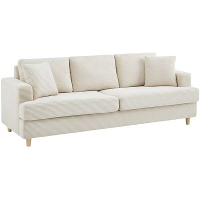 Unique Driezitsbank in beige ribbelfluweel YOCABA - Beige Unique Driezitsbank in beige ribbelfluweel YOCABA - Beige