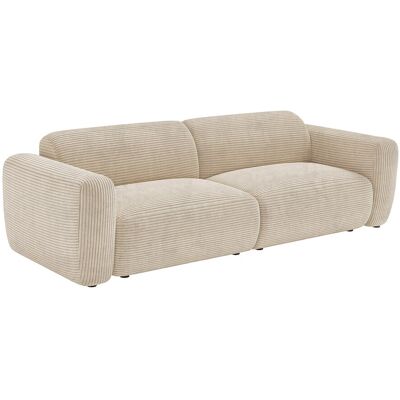 Unique Vierzitsslaapbank in beige ribfluweel - Maison Céphy POGNI - Beige Unique Vierzitsslaapbank in beige ribfluweel - Maison Céphy POGNI - Beige