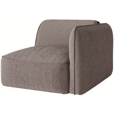 Unique Fauteuil met rechtse rugleuning in taupe chenillestof - Hoek rechts - Maison Céphy CAMILIO - Taupe Unique Fauteuil met rechtse rugleuning in taupe chenillestof - Hoek rechts - Maison Céphy CAMILIO - Taupe