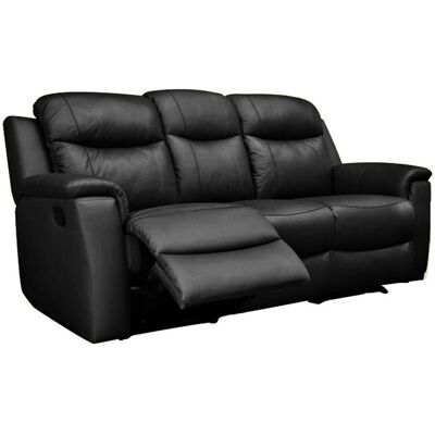 Unique Driezits relaxbank EVASION van leer - zwart - Zwart Unique Driezits relaxbank EVASION van leer - zwart - Zwart