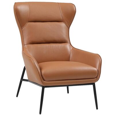 Unique Fauteuil van camelkleurig buffelleder DINNIA - Camel Unique Fauteuil van camelkleurig buffelleder DINNIA - Camel