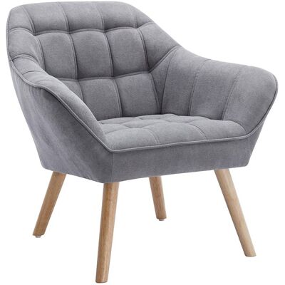 Unique Fauteuil van grijze stof CASERTA - Grijs Unique Fauteuil van grijze stof CASERTA - Grijs