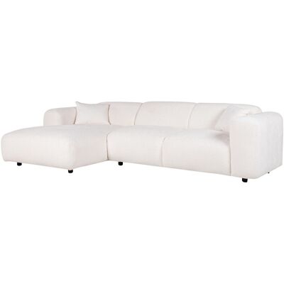 Unique XXL-hoekbank met hoek links van witte boucléstof POGNI van Maison Céphy - Wit Unique XXL-hoekbank met hoek links van witte boucléstof POGNI van Maison Céphy - Wit