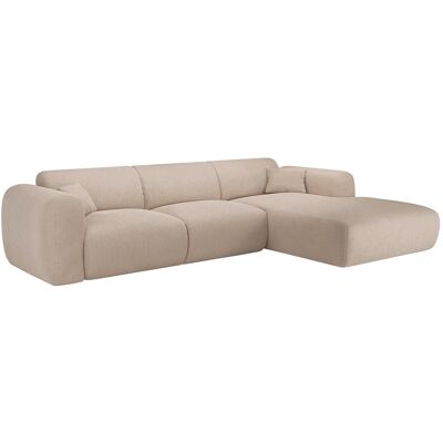 Unique XXL- Hoekbank met hoek rechts van beige ribfluweel met fijne ribbels POGNI van Maison Céphy - Beige Unique XXL- Hoekbank met hoek rechts van beige ribfluweel met fijne ribbels POGNI van Maison Céphy - Beige