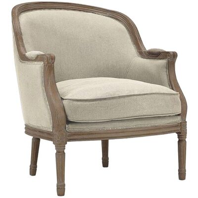 Unique Fauteuil van linnen ALIENOR - beige - Crème Unique Fauteuil van linnen ALIENOR - beige - Crème