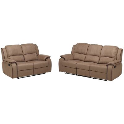 Unique Driezits- en tweezits relaxbank van microvezel HERNANI - Taupe - Taupe Unique Driezits- en tweezits relaxbank van microvezel HERNANI - Taupe - Taupe