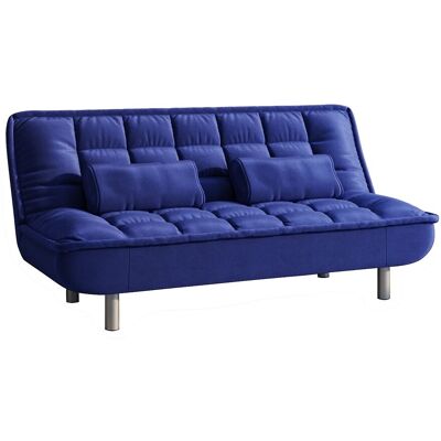 Unique Driezitsslaapbank klik-klak MISHAN van stof - blauw - Koningsblauw Unique Driezitsslaapbank klik-klak MISHAN van stof - blauw - Koningsblauw