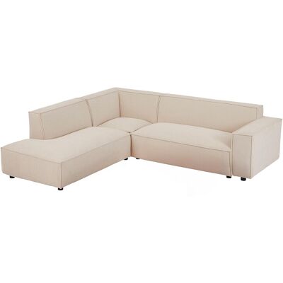 Unique Grote hoekbank met hoek links van beige ribfluweel BORORE - van Pascal Morabito - Beige Unique Grote hoekbank met hoek links van beige ribfluweel BORORE - van Pascal Morabito - Beige