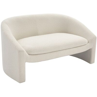 Unique Zitbank 2 personen in wit bouclé OSSANA - Wit Unique Zitbank 2 personen in wit bouclé OSSANA - Wit