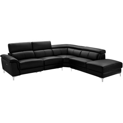 Unique Relaxhoekbank van leer SITIA - elektrisch - zwart - hoek rechts - Zwart Unique Relaxhoekbank van leer SITIA - elektrisch - zwart - hoek rechts - Zwart