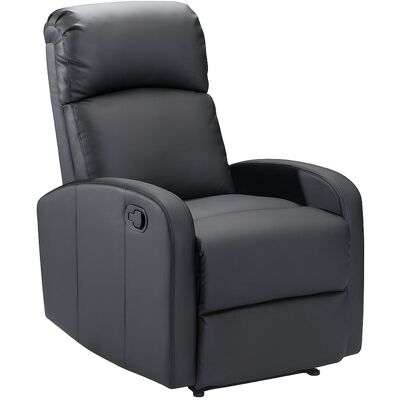 Unique Relaxfauteuil van kunstleer ISAO - Zwart - Zwart Unique Relaxfauteuil van kunstleer ISAO - Zwart - Zwart