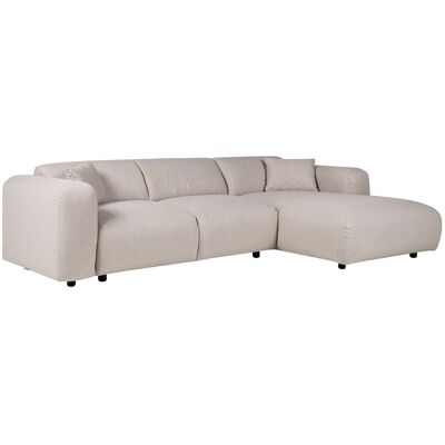 Unique Grote hoekbank met rechterhoek van beige gechineerde stof POGNI van Maison Céphy - Beige Unique Grote hoekbank met rechterhoek van beige gechineerde stof POGNI van Maison Céphy - Beige