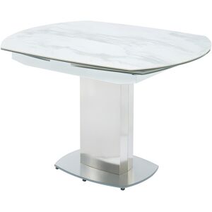 Unique Uitschuifbare eettafel TALICIA - 4 tot 6 personen - Keramiek en ijzer - Wit Unique Uitschuifbare eettafel TALICIA - 4 tot 6 personen - Keramiek en ijzer - Wit