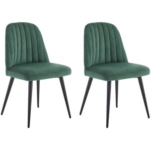 Unique Set van 2 stoelen ELEANA - Velours en zwart metaal - Groen - Emerald groen Unique Set van 2 stoelen ELEANA - Velours en zwart metaal - Groen - Emerald groen