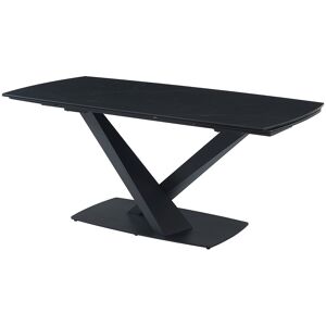 Unique Verlengbare eettafel 6 tot 10 plaatsen van gehard glas - Zwart marmereffect - MALATA van Pascal MORABITO - Zwart Unique Verlengbare eettafel 6 tot 10 plaatsen van gehard glas - Zwart marmereffect - MALATA van Pascal MORABITO - Zwart