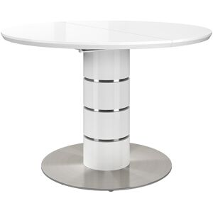 Unique Uittrekbare eettafel - 4 à 6 personen - Mdf en roestvrij metaal - Witgelakt - CUSCO - Wit Unique Uittrekbare eettafel - 4 à 6 personen - Mdf en roestvrij metaal - Witgelakt - CUSCO - Wit
