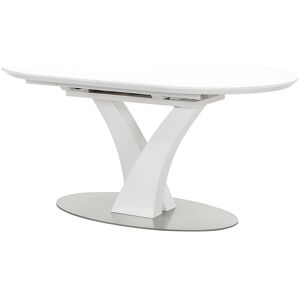 Unique Uittrekbare eettafel - 6 à 8 personen - Mdf en roestvrij metaal - Witgelakt - TALARA - Wit Unique Uittrekbare eettafel - 6 à 8 personen - Mdf en roestvrij metaal - Witgelakt - TALARA - Wit