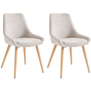 Unique Set van 2 stoelen van stof en beuken - Beige - MASURIE - Beige Unique Set van 2 stoelen van stof en beuken - Beige - MASURIE - Beige