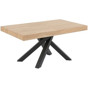 Unique Uitschuifbare eettafel 6 tot 10 plaatsen van mdf en hevea - Naturel en zwart - CATONAV - Natuurlijk licht Unique Uitschuifbare eettafel 6 tot 10 plaatsen van mdf en hevea - Naturel en zwart - CATONAV - Natuurlijk licht