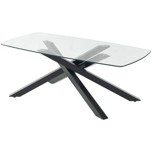 Unique Eettafel voor 8 personen in gehard glas en zwart metaal - Transparant - METRILIA - Transparant, Zwart Unique Eettafel voor 8 personen in gehard glas en zwart metaal - Transparant - METRILIA - Transparant, Zwart