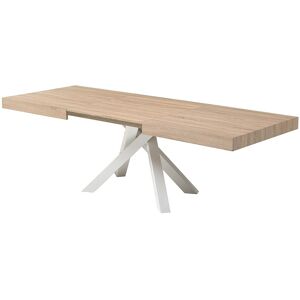 Unique Uitschuifbare eettafel 6-10 personen in MDF en metaal - Houtlook en wit - CATONAV - Natuurlijk licht Unique Uitschuifbare eettafel 6-10 personen in MDF en metaal - Houtlook en wit - CATONAV - Natuurlijk licht