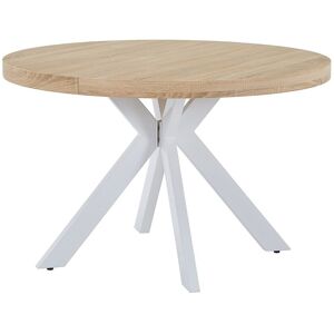 Unique Uitschuifbare eettafel voor 4 tot 8 personen van MDF en staal - Licht natuurlijk en wit - KOMONI - Natuurlijk licht, Wit Unique Uitschuifbare eettafel voor 4 tot 8 personen van MDF en staal - Licht natuurlijk en wit - KOMONI - Natuurlijk licht, Wit