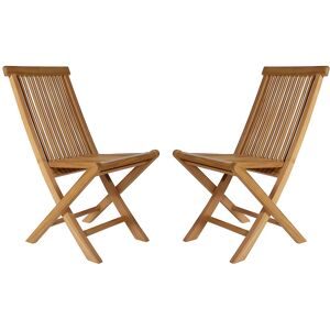 Unique Set van 2 vouwstoelen BYBLOS - Teak - Natuurlijk licht Unique Set van 2 vouwstoelen BYBLOS - Teak - Natuurlijk licht