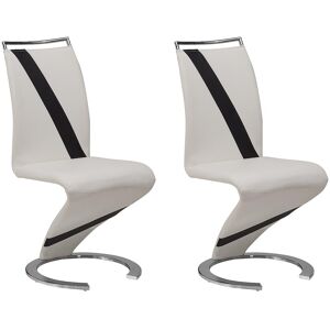 Unique Set van 2 stoelen van kunstleer TWIZY - zwart & wit - Wit Unique Set van 2 stoelen van kunstleer TWIZY - zwart & wit - Wit