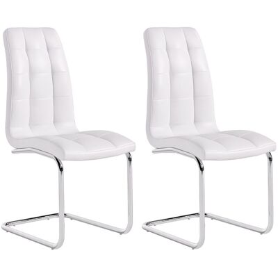 Unique Set van 2 stoelen NADYA - Kunstleer - Wit - Wit Unique Set van 2 stoelen NADYA - Kunstleer - Wit - Wit